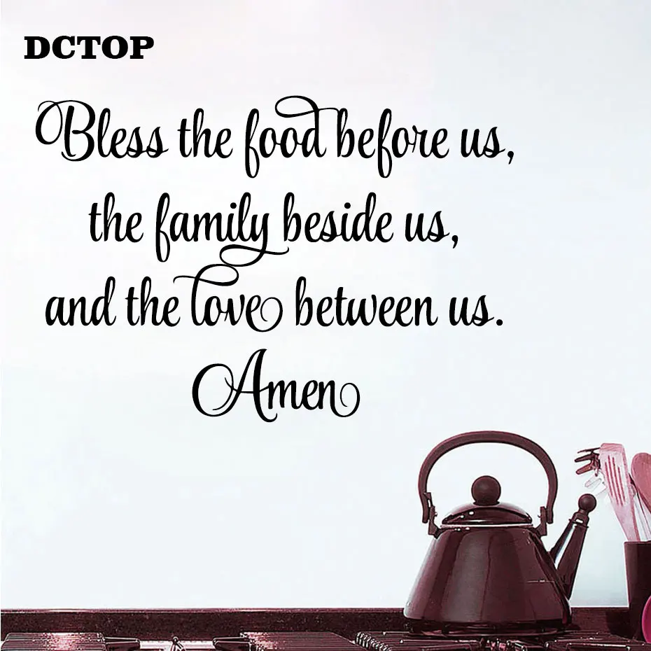 Amen Quote Bless The Good Before Us Wall Stickers Family Love Kitchen Dining Room Wall Decals DIY Art Home Decorative Mural (1)