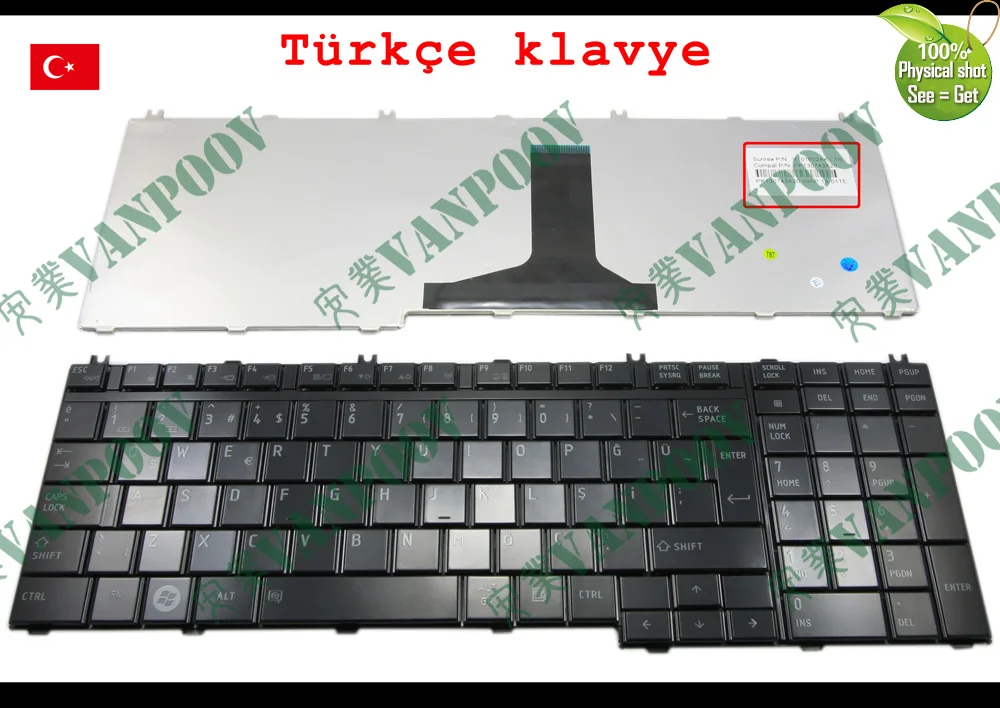 New TR Notebook Laptop keyboard for Toshiba Satellite A500 P200 P205 P300 P505 L350 L355 L500 L505 L510 L515 L535 Black Turkish |