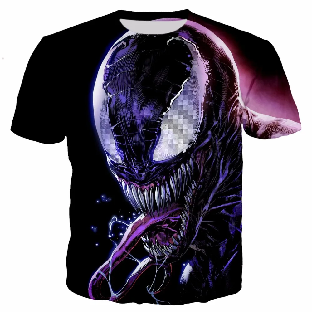 

PLstar Cosmos Venom Skull Printed 3D t shirts Breathable t shirt Kids Summer Clothes movie print boys teens tops men unisex tees