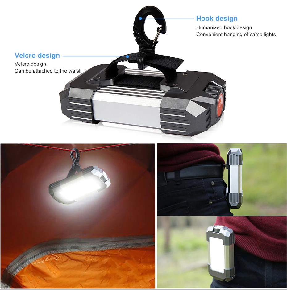 6000mAh Portable Lantern Rechargeable Camping Tent Light Dimmable Emergency Outdoor Light Power Bank Waterproof Hang Flashlight