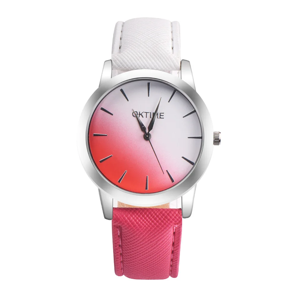 

Women Fashion Ladies Watch Retro Rainbow Design Womens Gradient Color Dress Watch Quartz Leather Wrist Watches relogio feminino
