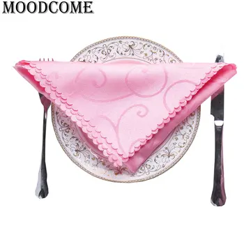 

20pcs/lot pink hotel napkins home dobby table napkins textile christmas table napkins cotton