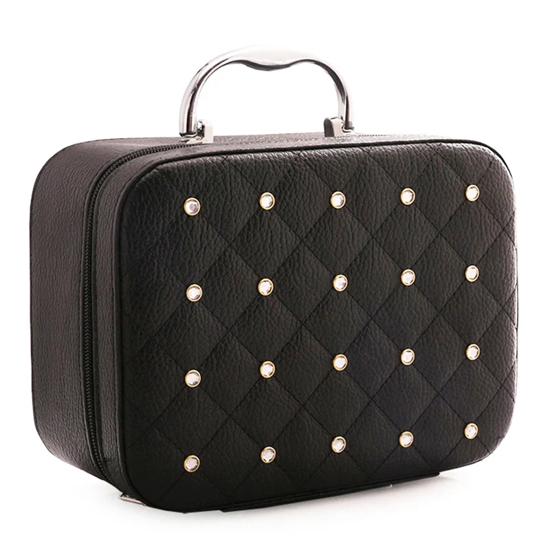 

Women Cosmetic Box Multifunctional Female Professional PU Cosmetic Bag Large Capacity Storage Handbag Travel Toiletry Makeup Bag