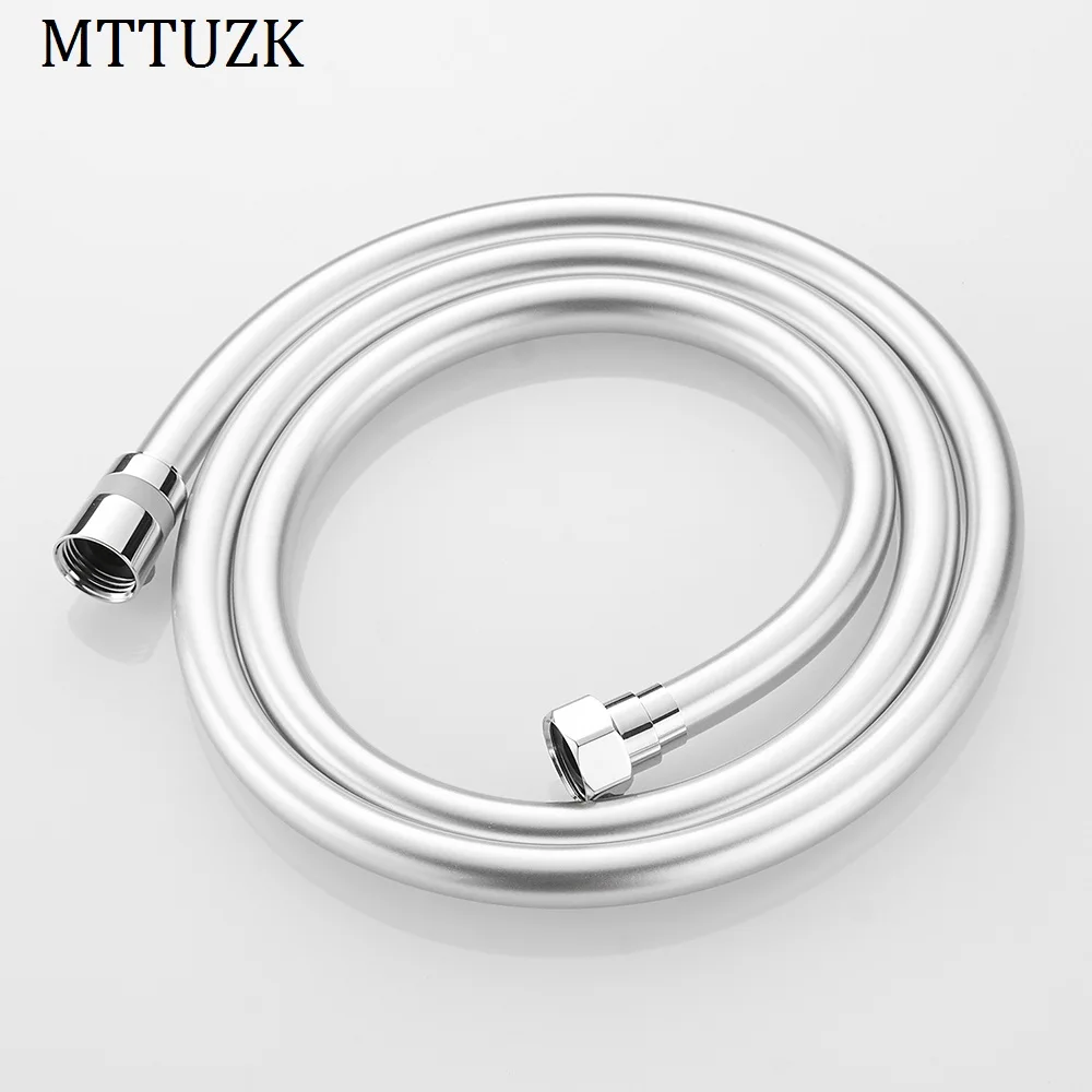 MTTUZK Silver/Black PVC Shower Hose Plumbing Hose 1.5m/2m Bathroom Hand Shower Hose Accessory