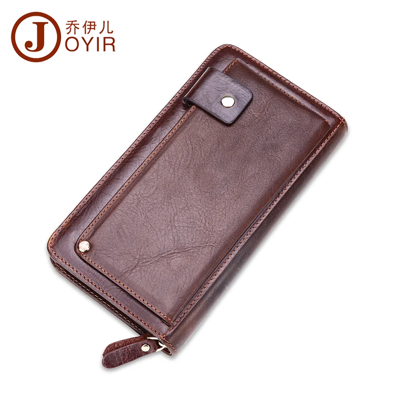 

2017 New Genuine Leather Men Long Wallet Clutch Casual Money Card Holder Handbag Vintage Zipper Coin Purse Wallet For Man 9319