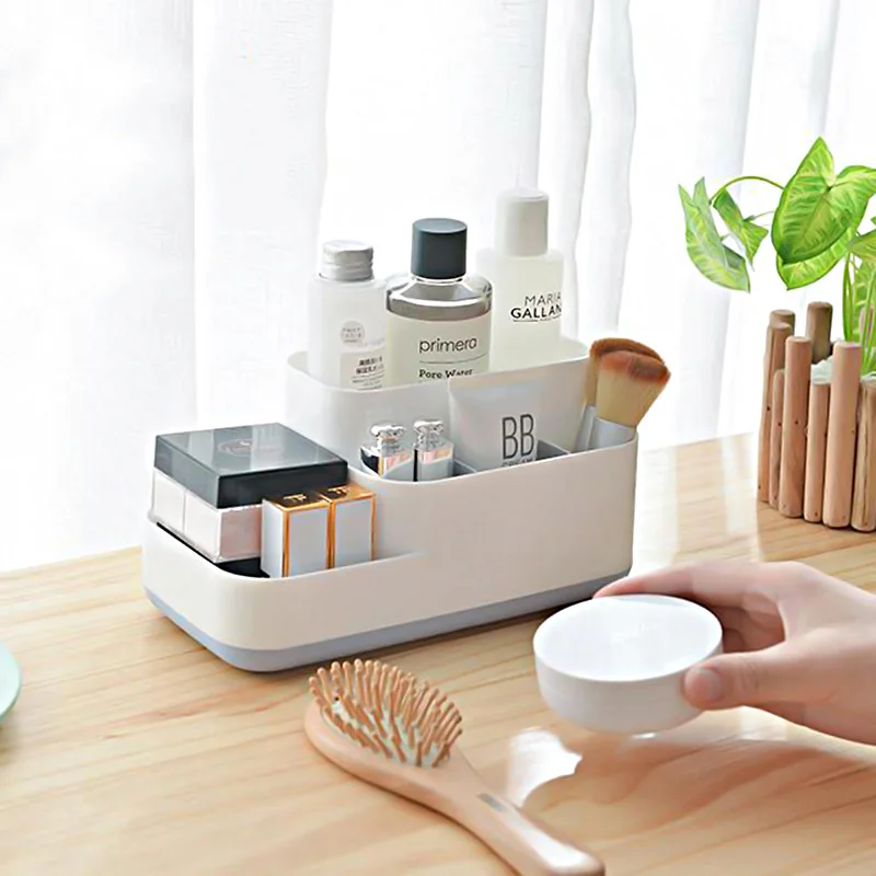 

Cosmetic Storage Box Desktop Make Up Organizer Jewelry Casket Bathroom Organizers Office Storage Lipstick Remote Control Holder