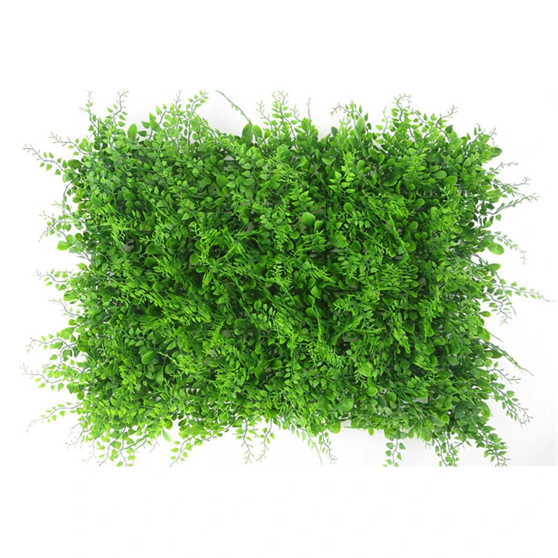 

40x60cm Artificial Grasses Plants Wall Fake Lawn Faux Creepers Leaf Grass w/ Blossom Artificial Foliage for Home Garden Decor