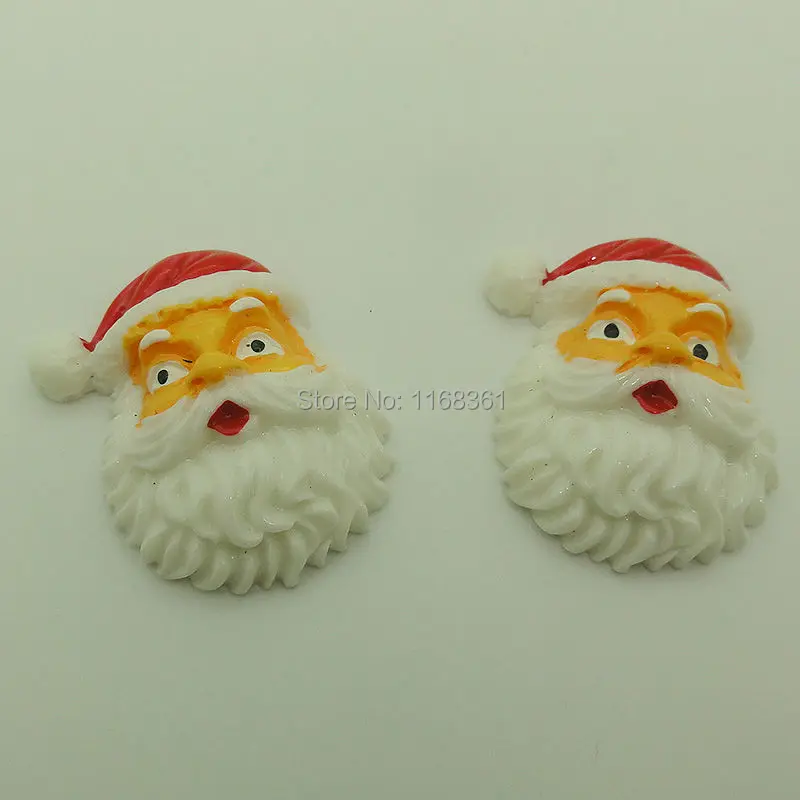 1pcs/lot resin flat back Christmas father with big mustache 33mm Cabochons Hair Bow Center DIY Christmas decration C111-2