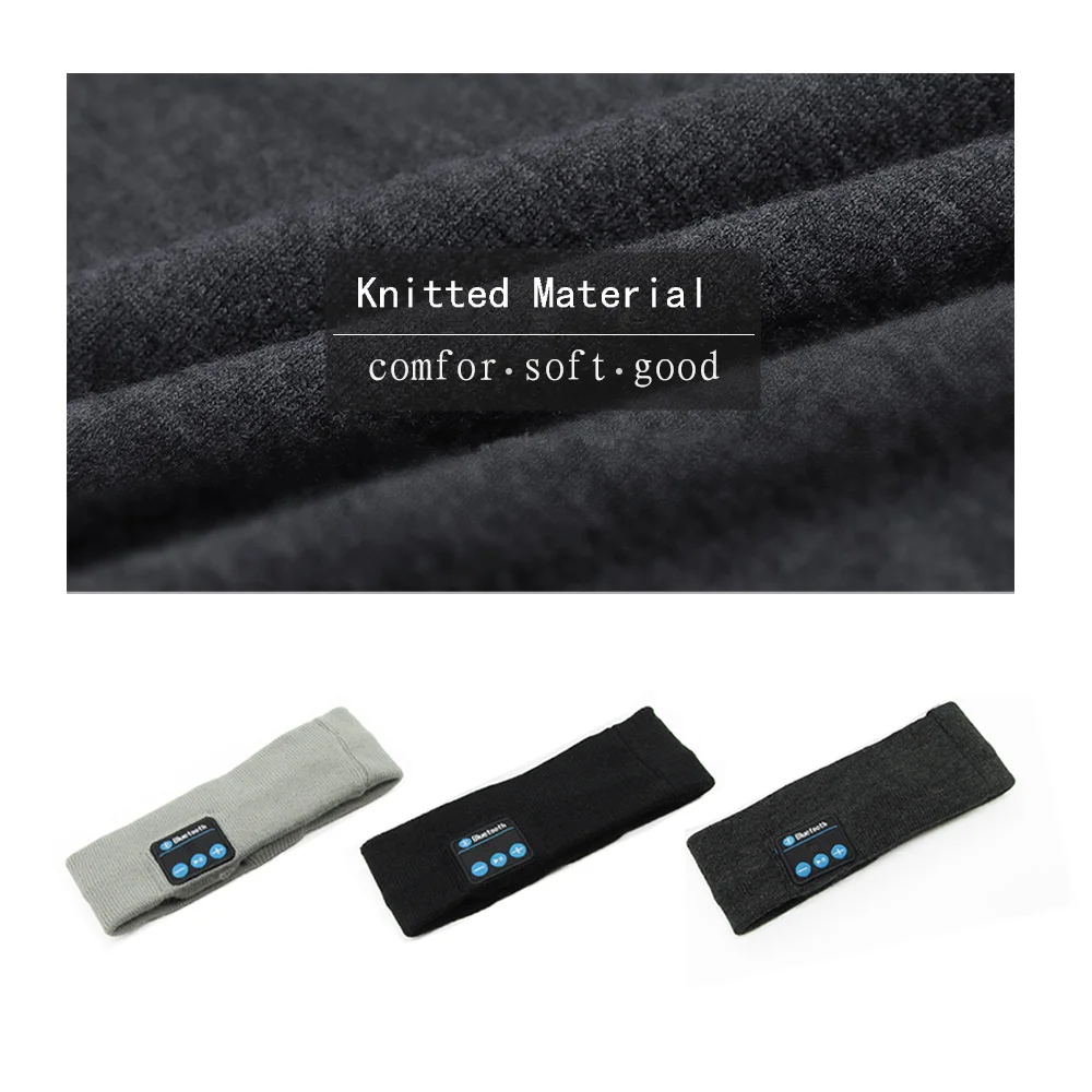 Wireless Bluetooth Sleep Headphone Hat With Mic Headset for iPhone Xiaomi Bluetooth Headset Soft Warm Sports Bluetooth Headphone
