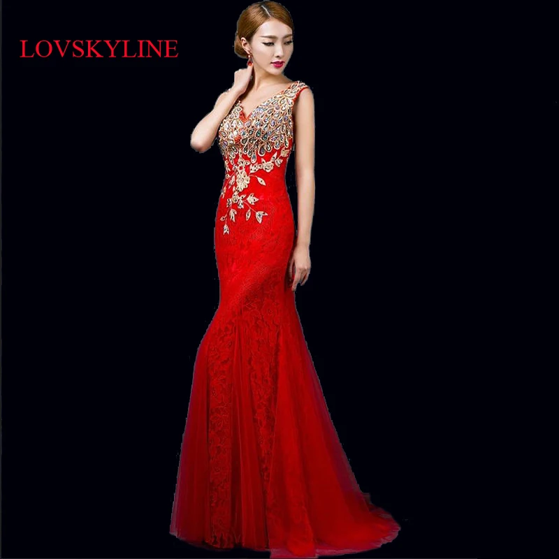 fish tail evening dress
