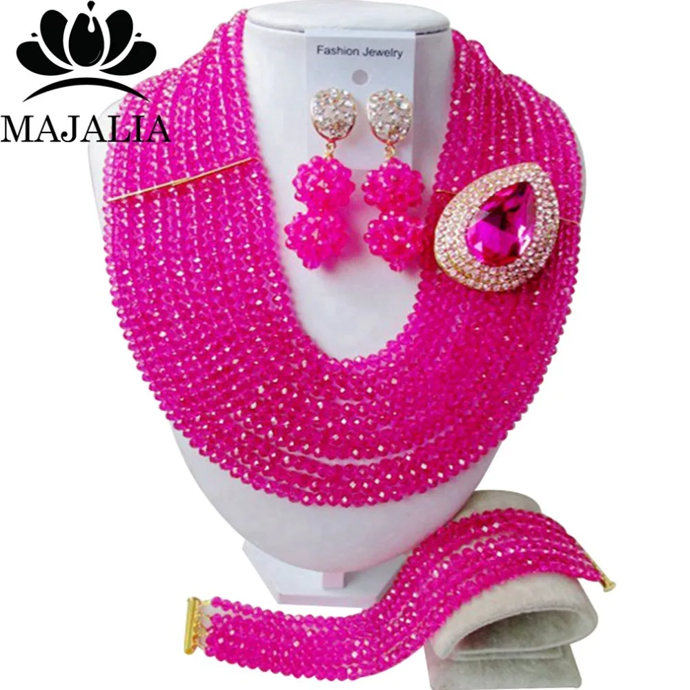 Buy 2016 Fashion Hot Pink african crystal beads
