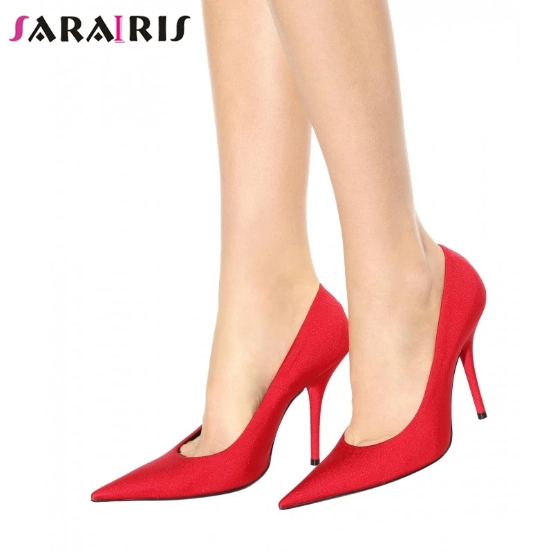 

SARAIRIS New Fashion Plus Size 33-48 Pointed Toe Shallow High Heels Shoes Woman Casual Office Party Sexy Spring Autumn Pumps