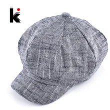Женская модная кепка восьмиклинка из хлопка и льна смешанный берет осенние и зимние острые козырьки для женщин популярный дизайн Повседневная шляпа головные уборы для мужчин