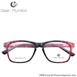 Прозрачный MUNDOS высокое качество TR90 стильная оправа для очков, миопия, мужские Оптические Оправы Для женщин без градуса с прозрачными