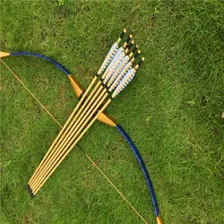 20-60lb синий змеиной кожи Сделано в Китае традиционный лук для лучников Longbow loverss + 6 серый маркировки деревянные стрелы