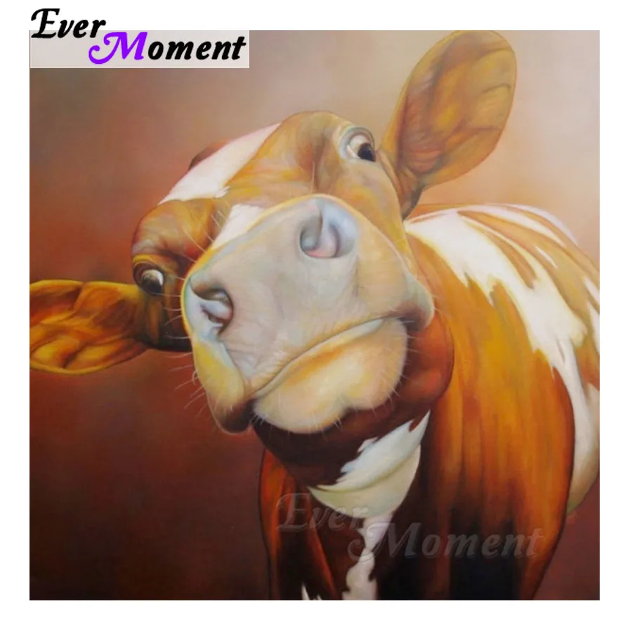 

Ever Moment Diamond Painting Cow Picture Mosaic Full Square Drill 5D DIY Diamond Embroidery Needlework Rhinestone S2F1136