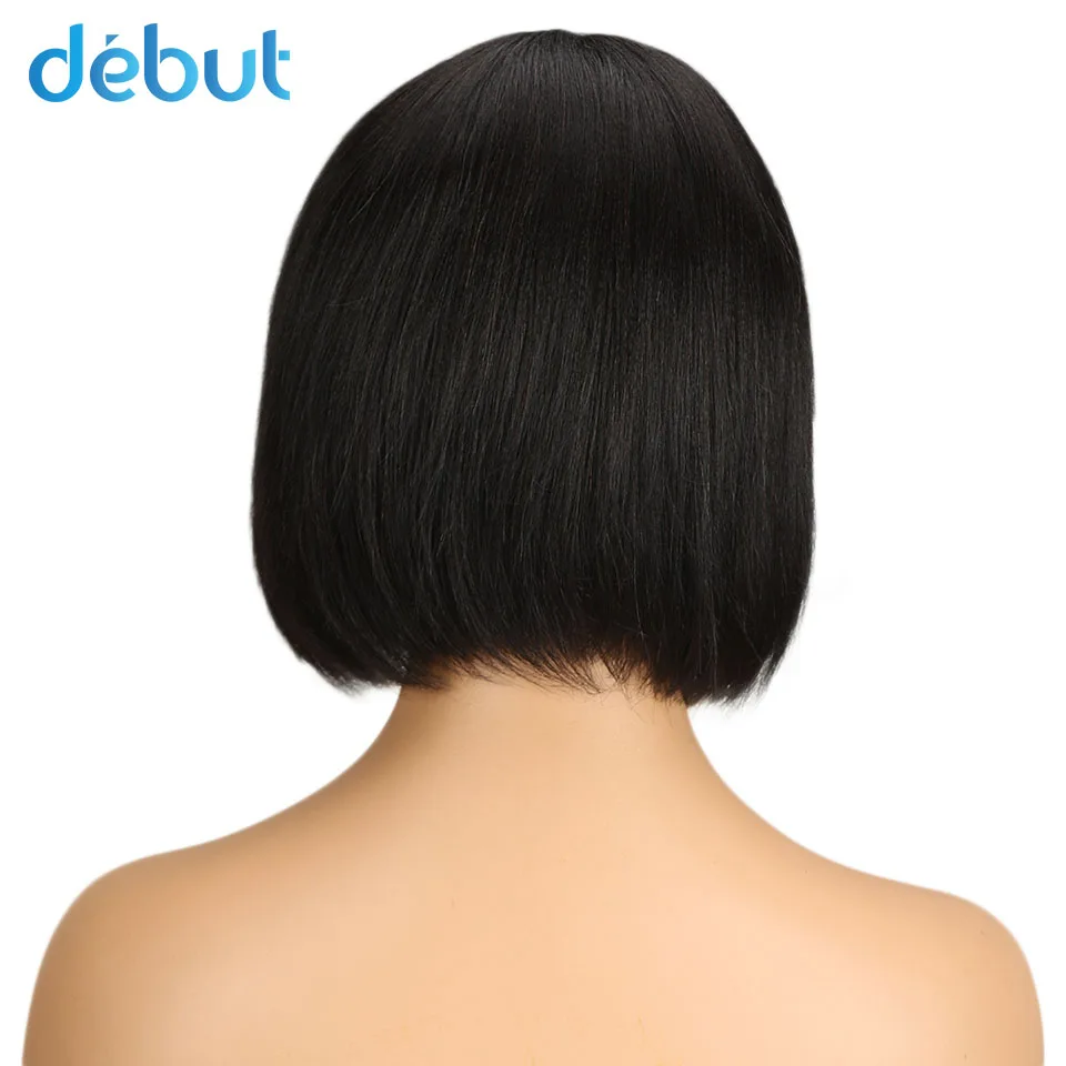 Дебютные бразильские человеческие волосы парики T1b/99J Омбре цвет боб парик короткие парики из человеческих волос 5 дюймов затылок шеи боб парик для черных женщин - Цвет волос: # 1B