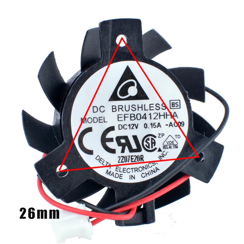 

DELTA EFB0412HHA 12V 0.15A VGA COOLER Diameter of 35 mm Pitch 26 mm