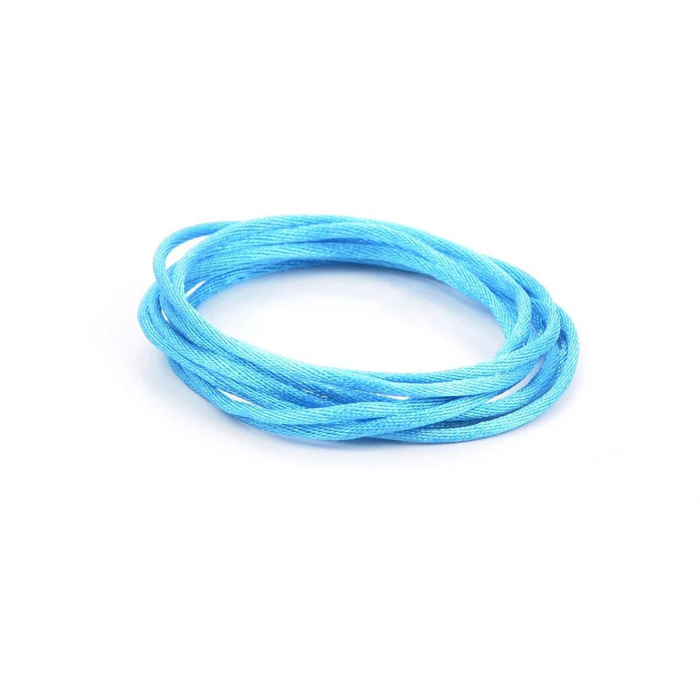 LOFCA DIY ювелирные изделия 20 м/шт., сатиновые шнуры для силиконовых прорезывания зубов, ожерелье DIY, аксессуары, браслет, силиконовое ожерелье, шнур, нейлон - Цвет: deep sky blue