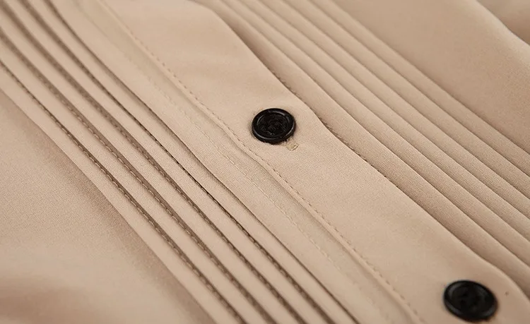 Летняя женская шифоновая блузка рубашка классические топы Повседневная круглая шея кнопка тонкая Офисная Женская рубашка Элегантная женская мода