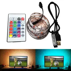 USB мощность светодиодные ленты свет 5 в 2835 3528 RGB/белый/теплый белый SMD HD ТВ Настольный ПК экран подсветка и смещения освещение 1 м 2 м 3 м 4 м