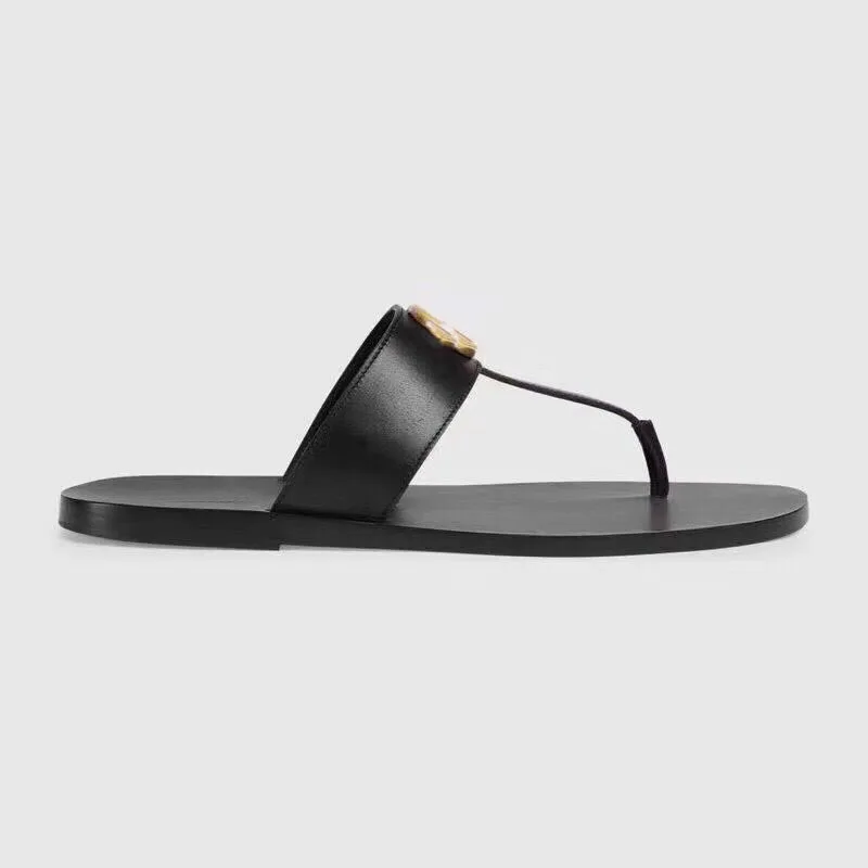 

luxury women summer shoes real leather slippers fashion slippers flip-flops comfortable footwear 2019 famous brand lady shoes
