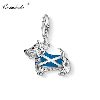 

Charm Pendant Dog Scotland Flag,2018 Fashion Jewelry Trendy Real Authentic 925 Sterling Silver Gift For Women Men Fit Bracelet