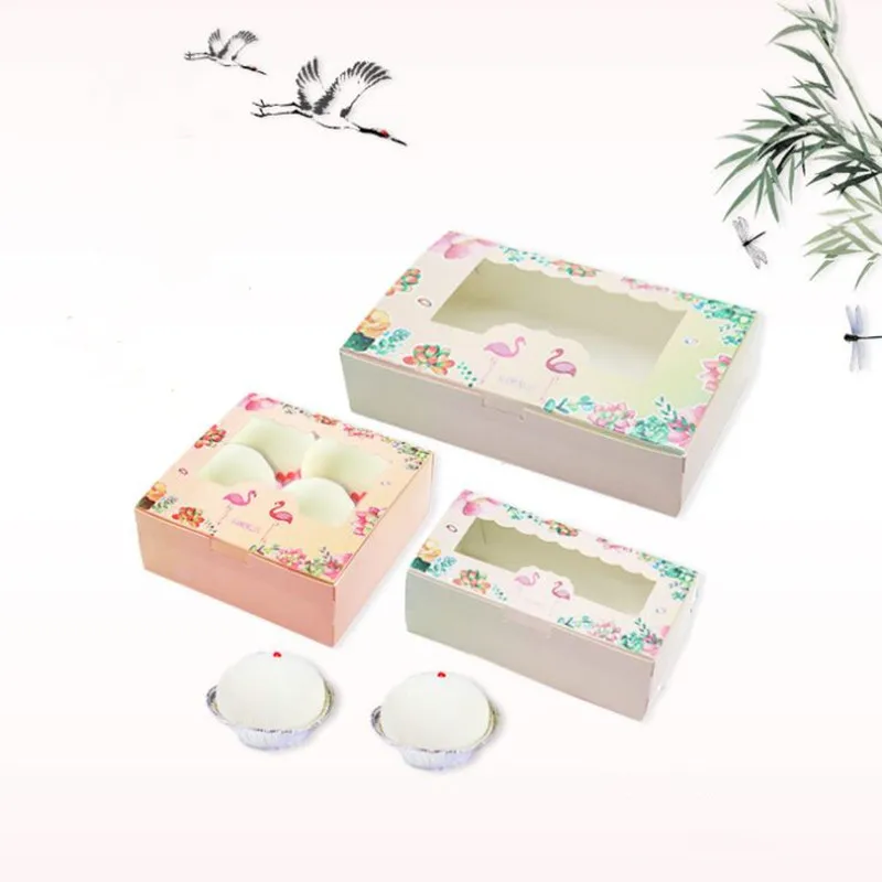 

13.5X7X5cm/13.5X13.5X5cm/21.5x13.5x5cm new style 10pcs cute flamingos for box and cake /mooncake /Snowseductive wedding gift