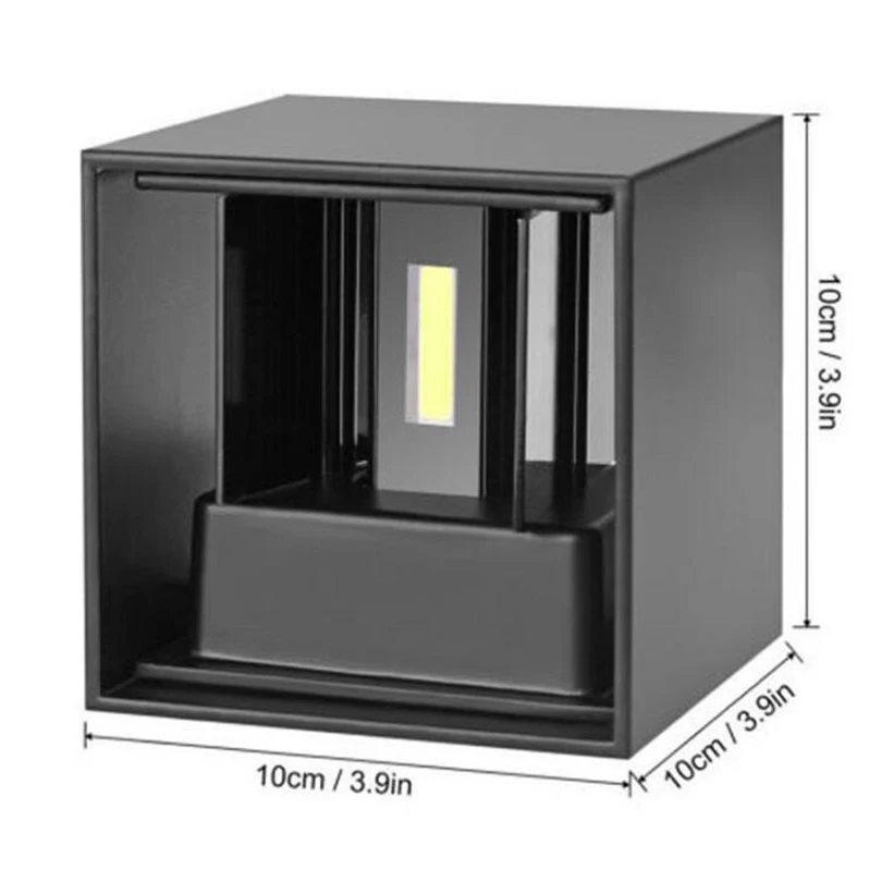 Современный короткий куб Регулируемый поверхностный монтаж 10 Вт открытый светодиодный настенный светильник водонепроницаемый алюминиевый настенный светильник садовое освещение Бра