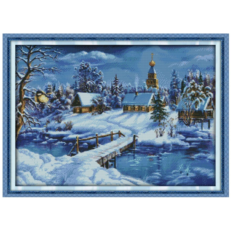 A World of Ice and Snow Patterns Counted Cross Stitch Set DIY 11CT 14CT 16CT Stamped DMC Cross-stitch Kit Embroidery Needlework