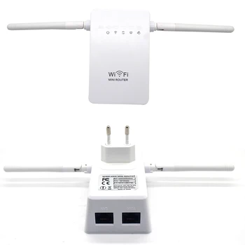 

NOYOKERE Dual antenna 300Mbps Wifi Repeater Wireless Range Extender 802.11N Booster Signal Amplifier wlan EU