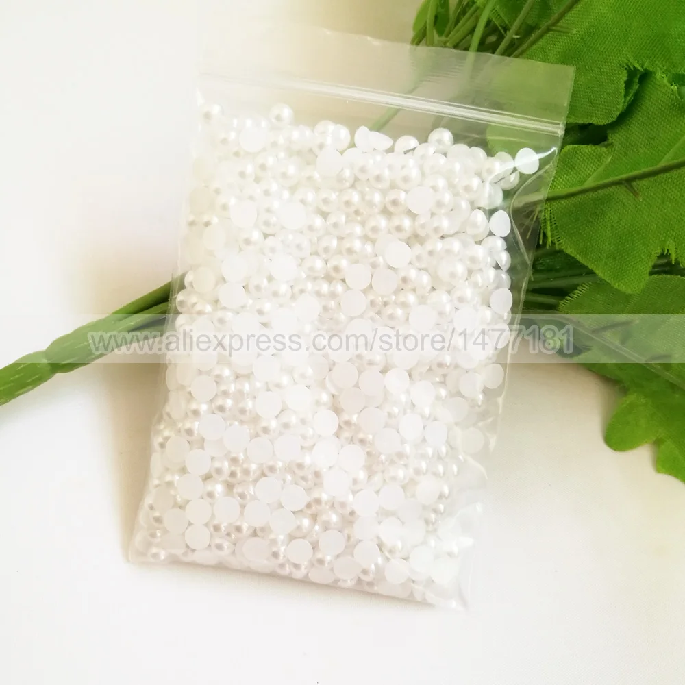 5mm Half Round Pearls white