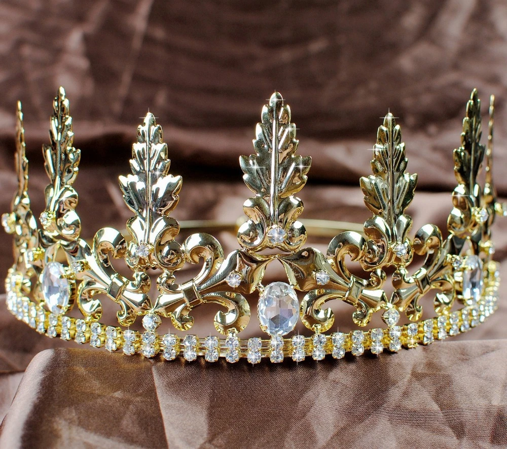 Noble Imperial Medieval King Prince Crowns For Men Gold Austrian  Rhinestones Tiara 3.5'' Art Deco Pageant Party Costumes - Hair Jewelry -  AliExpress