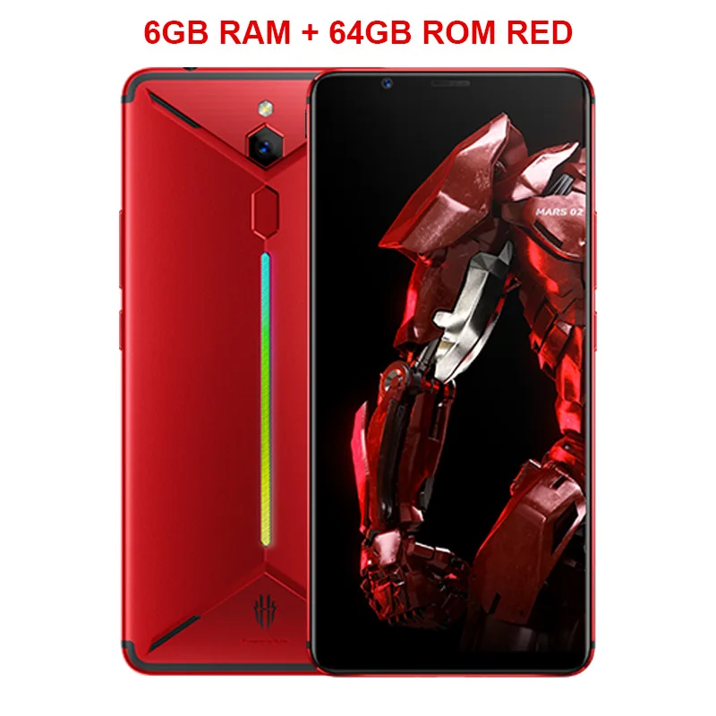Игровой телефон zte Nubia Red Magic Mars, 6,0 дюймов, 6 ГБ/8 ГБ/10 Гб ОЗУ, 128 ГБ/256 Гб ПЗУ, восьмиядерный смартфон Snapdragon 845 на базе Android 9,0 - Цвет: RED 6GB 64GB