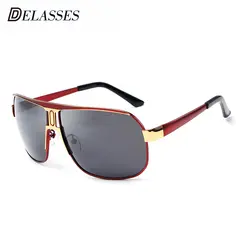 DELASSES Марка Дизайн поляризованные солнцезащитные очки Для мужчин квадратная рамка солнцезащитные очки для Для мужчин Винтаж ретро очки