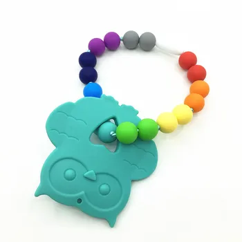 

silicone Baby teether Pacifier with Pacifier Clips Lovely owl Toy Pacifier -silicone loose beads clip Food Safe Silicone Nipples
