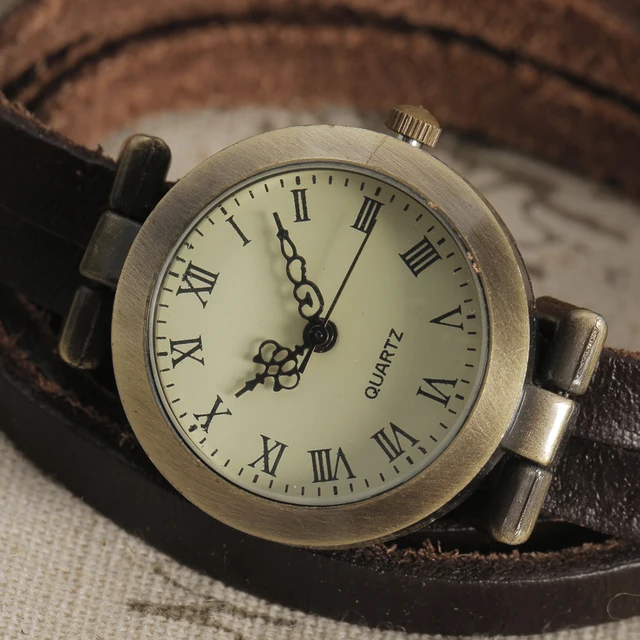 Fashion New Leather Bracelet Watch Women Ultra Long Strap Retro Dial Case Quartz Fashion New Leather Bracelet Watch Women Ultra Long Strap Retro Dial Case Quartz