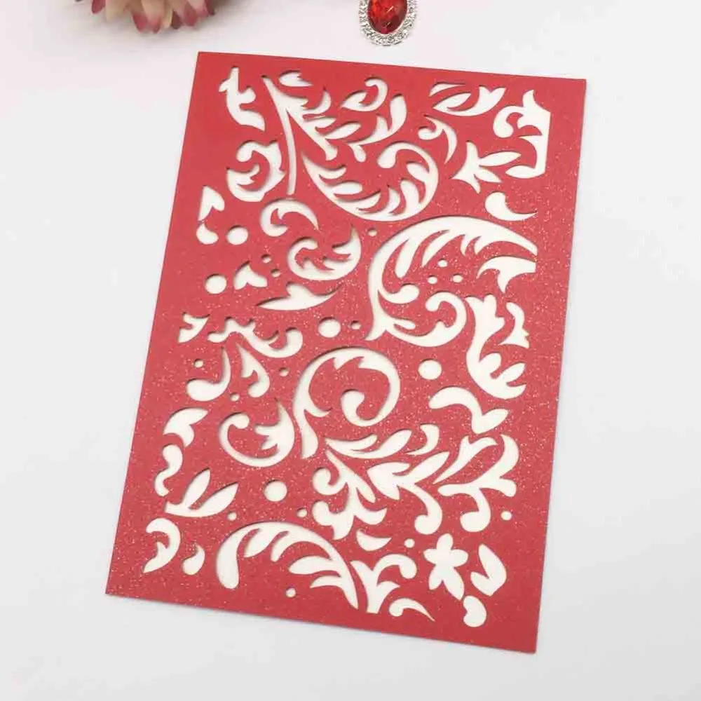 30pcs Delicate Hollow Out Flower Pattern Wedding Invitations Card Birthday Greeting Gift Event Party Supplies | Дом и сад