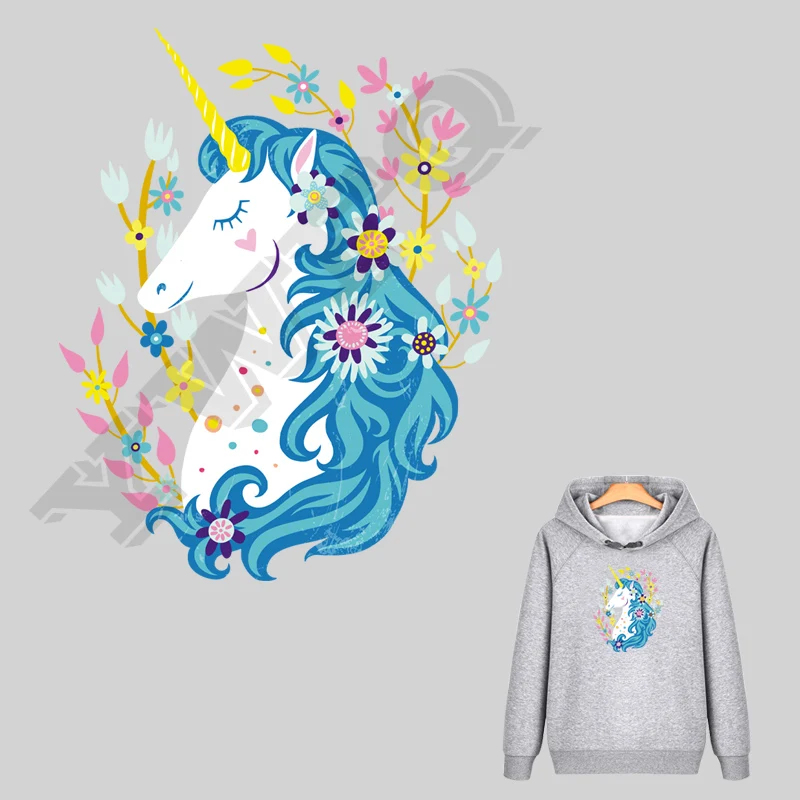 Flower Unicorn Clothes Applique Clothing Deco Diy Accessory Washable Heat Transfer Badges New Design Iron-On Transfers | Дом и сад