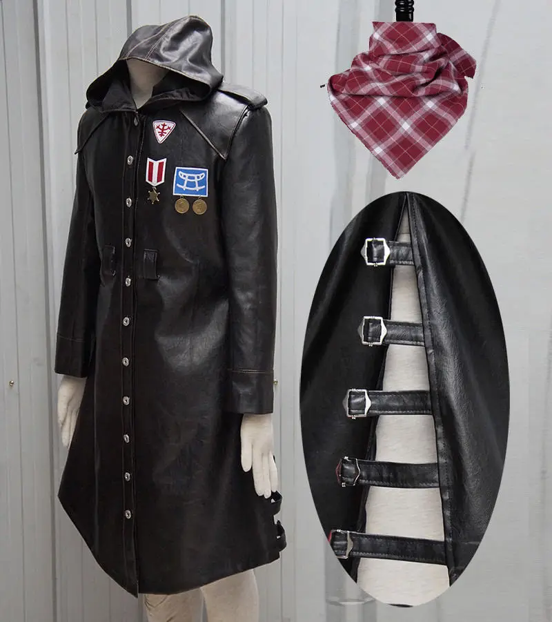 Game PUBG Playerunknown'S Battlegrounds Cosplay PU Overcoat Scarf Coat Costume