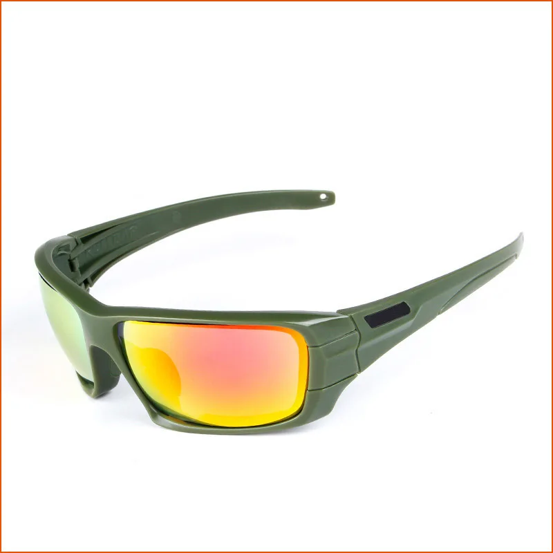 Поляризованные солнцезащитные очки с 4 линзами, защита от уф400 лучей, военные очки TR90, мужские армейские очки Google, пуленепробиваемые велосипедные очки - Цвет: 2a