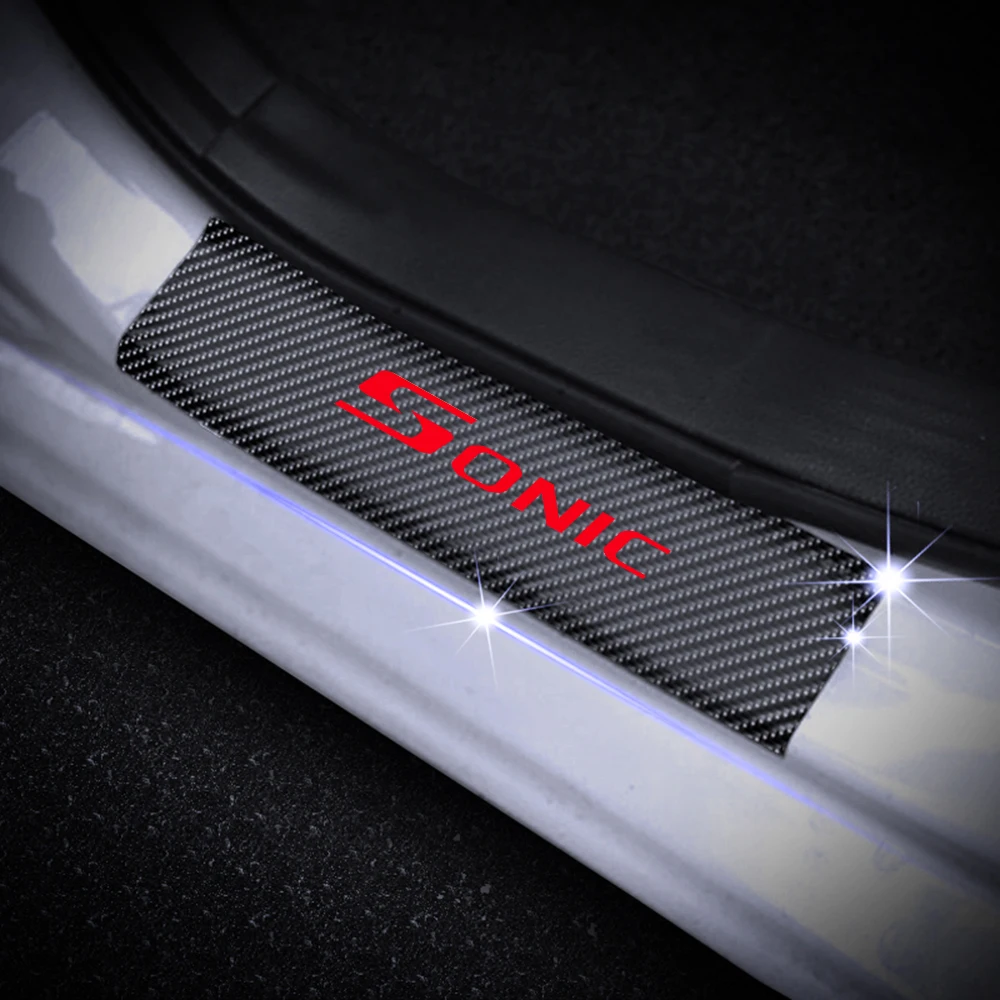 for Chevrolet Chevy Sonic 2012 2013 2014 2015 2016 Car Door Sill Door Entry Scuff Plates 4D Carbon Fiber Vinyl Sticker Auto Accessories 4PCS