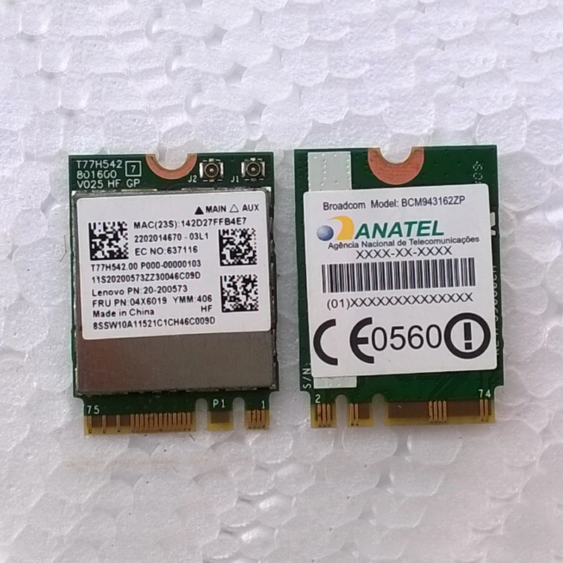 Комбинированная карта BCM43162 1x1ac + BT4.0 V2 M.2 для Lenovo Yoga 3 1170 14 Series FRU 04X6019 20200573|yoga cards|lenovo
