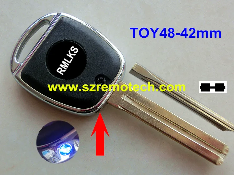 RMLKS New Replacement Car Key Shell Fob Case Transponder Key Fob Cover With Light Fit For