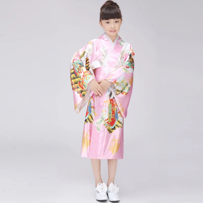 Children's traditional japanese pagoda kimonos japanese silk robes
