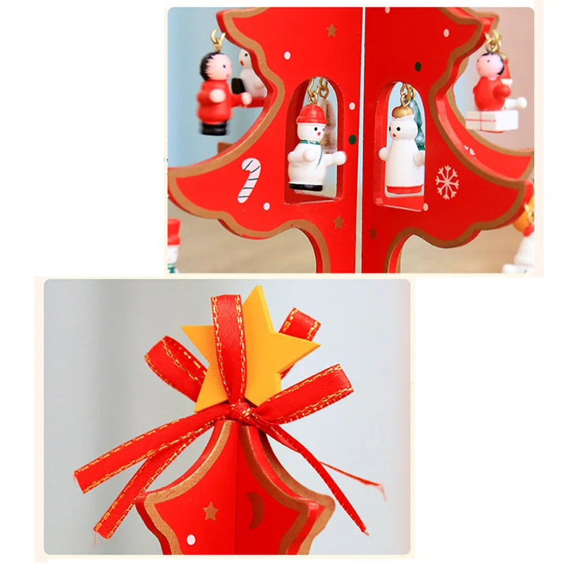 

Miniature Christmas Ornaments Wooden Mini Christmas Tree Desktop Decor Crafts Gift Home Party Decor SDF-SHIP