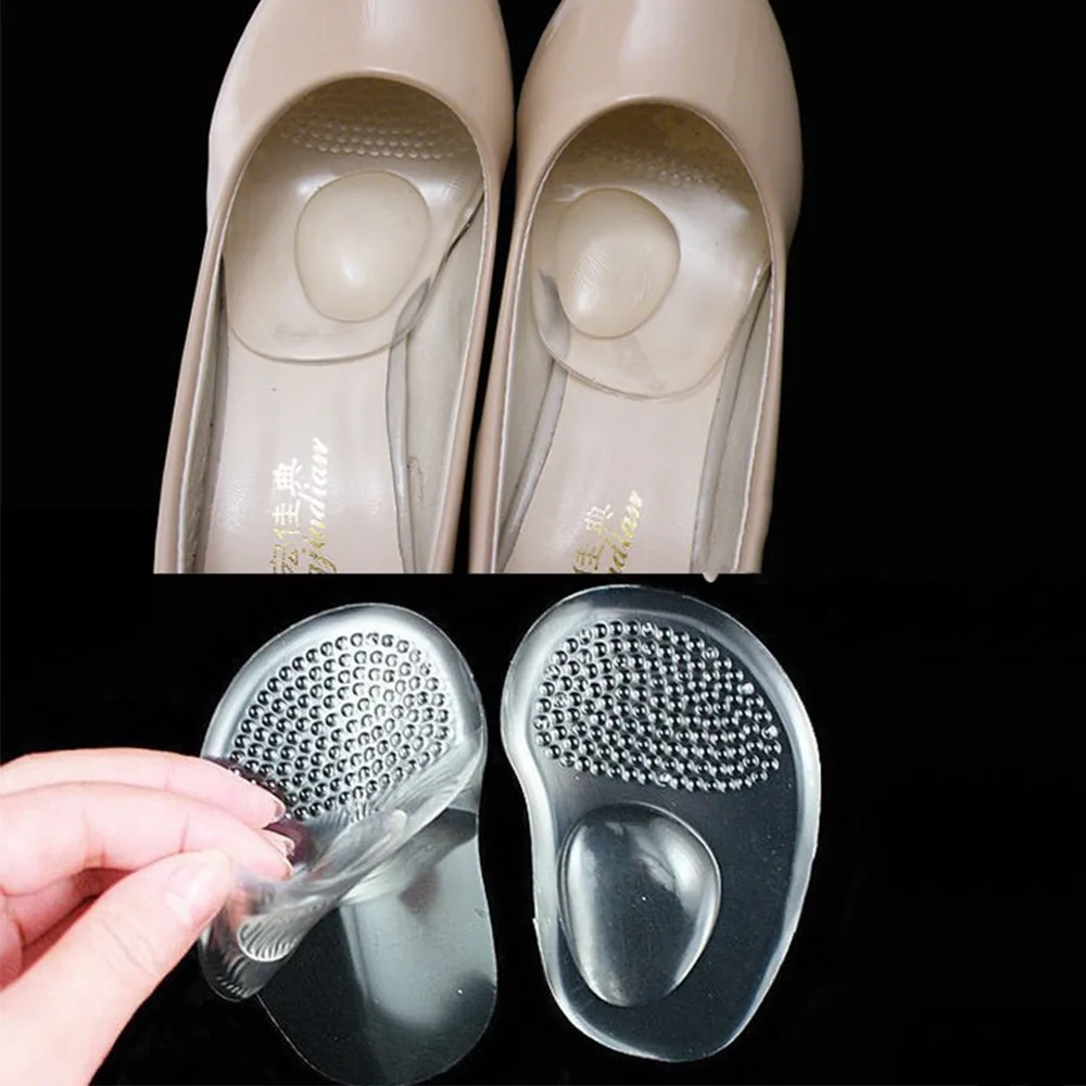 

1Pair High Heel Shoes Front Forefoot Half Sole Pads Insert Ball Comfy Silicone Insoles Cushion Foot Care Forefoot Insoles