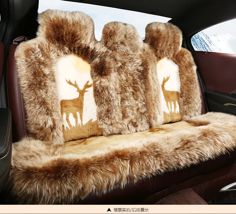 Новые модные шерстяные меховые Чехлы для автомобильных сидений Decoracion Para Coches asietos, Меховые чехлы для сидений высокого класса, подушки для автомобильных сидений