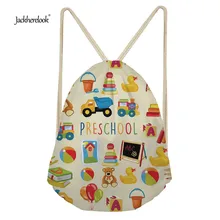 Jackhereook 3D дошкольник принт рюкзак для школьниц Маленький Шнурок Cinch Сумка для женщин повседневные Рюкзаки тканевая карманная сумка