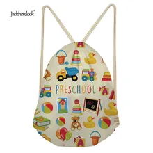 Jackherelook 3D Preschool Teacher Print Backpack School Girls Small Drawstring Cinch Bag Women Daily Backpacks Cloth Pocket Bag